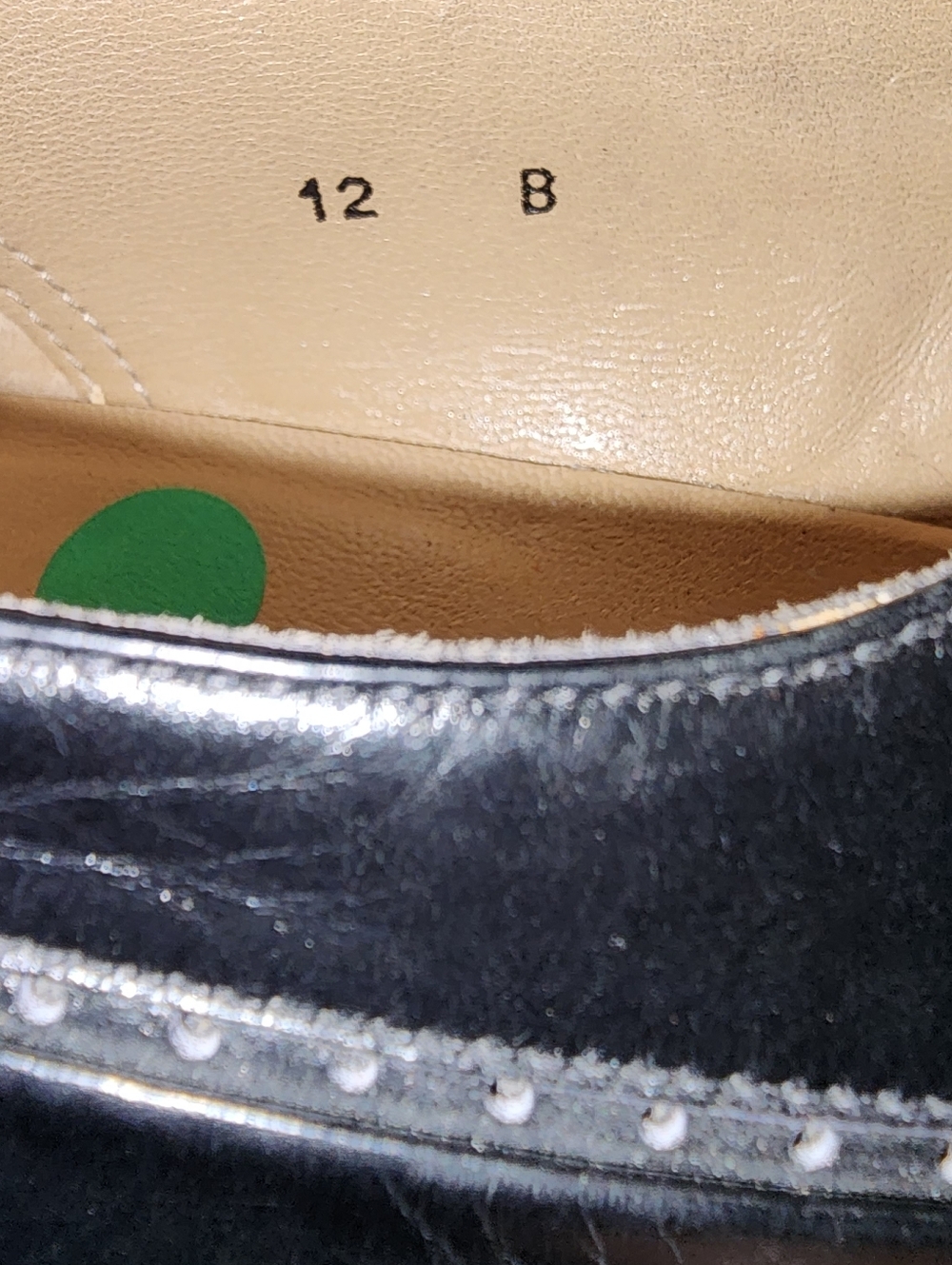 Men Vintage Leather Black Wingtip Oxfords By Bally Size 12B - Picture 10 of 10